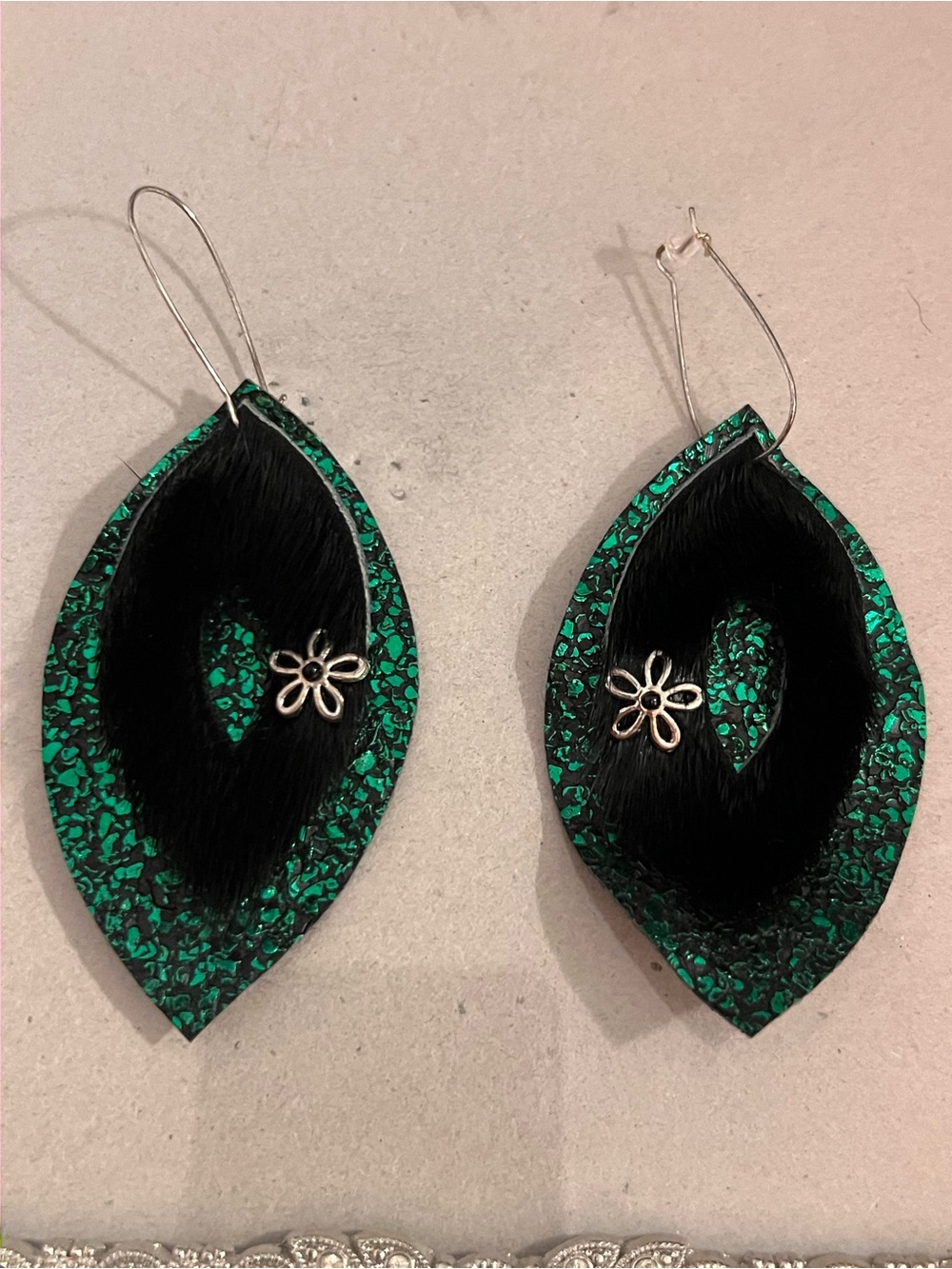 Traditional Inuk handmade earrings with seal fur
